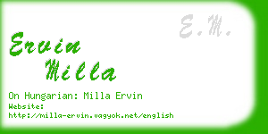 ervin milla business card